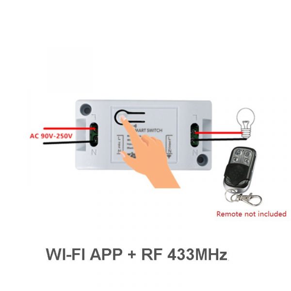 Smart Life APP WiFi + RF 433Mhz Relay Switch Module with Timer