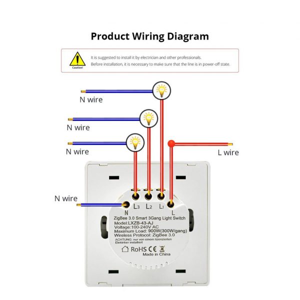 Smart life Press Key Mechanical Switch (Neutral wire needed)