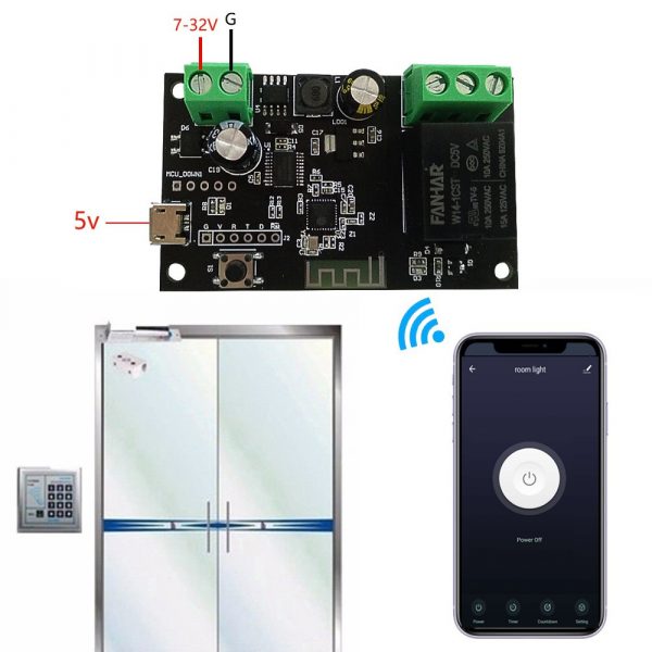 Smart life 12V DC Relay module Autogate Inching/Self locking auto gate