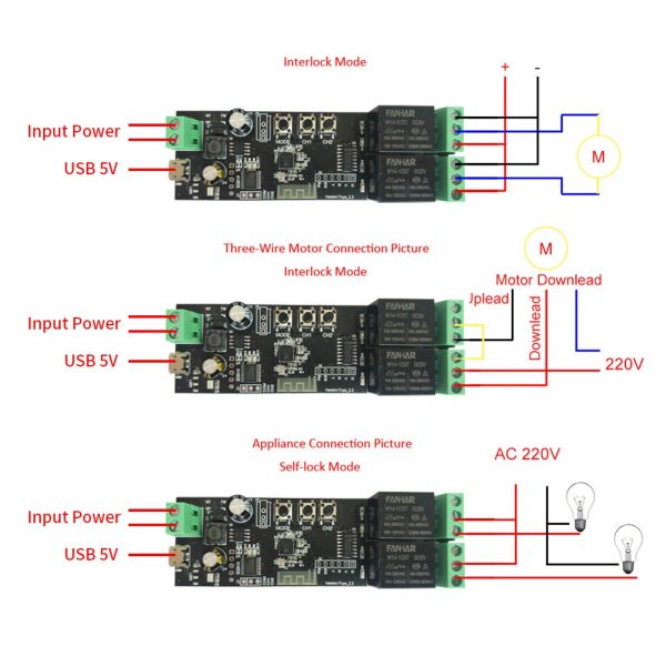 Smart life 12V 2CH DC Relay module Autogate Inching/Self locking auto gate