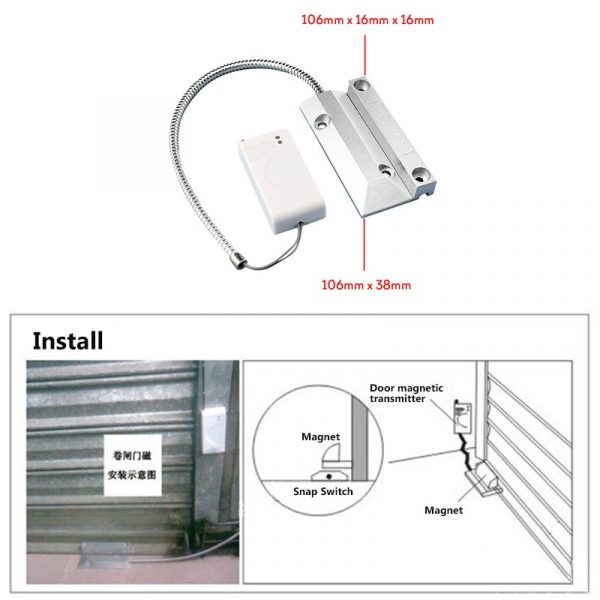 433mhz RF Wireless roller shutter magnetic alarm sensor