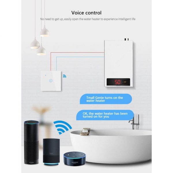 [Smart Life App] TUYA 20A Water Heater Aircon Switch Smart Wifi Touch Wall Switch
