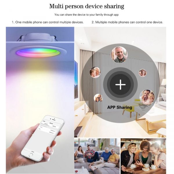 Smart Life Tuya Wifi LED Downlight Dimming RGBCW