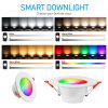 Smart Life Bluetooth LED Downlight Dimming Lamp RGBCW Warm Cool Light