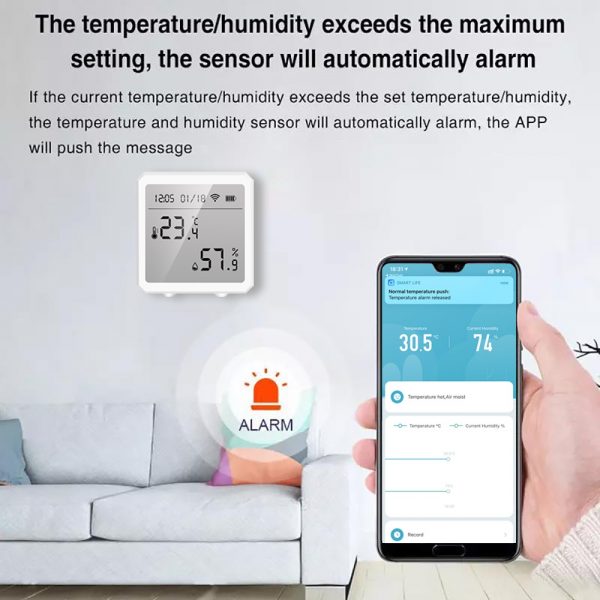 Tuya Wifi Temperature & Humidity Sensor with LCD display Wireless Smart Themometer