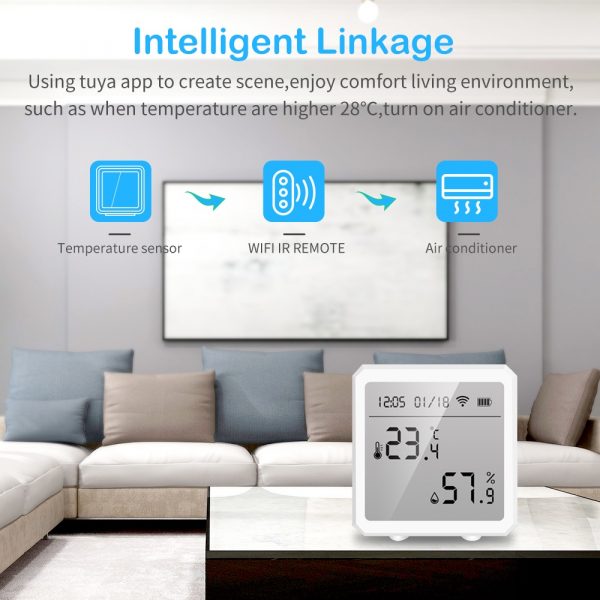 Tuya Wifi Temperature & Humidity Sensor with LCD display Wireless Smart Themometer