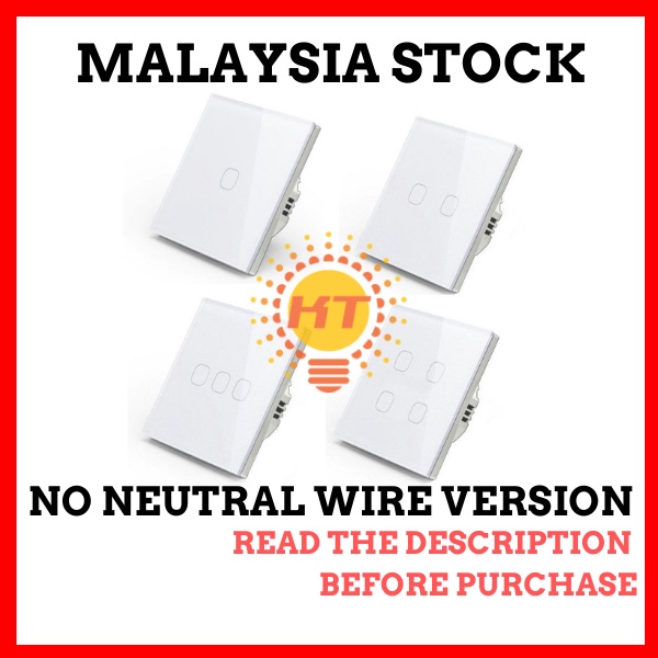 eWeLink WiFi Controlled Smart Touch Wall Panel Switch- No Neutral Wire needed!