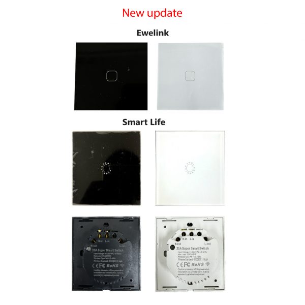 20A Smart Wifi Touch Switch (eWeLink/SmartLife) for Water heater/Aircon