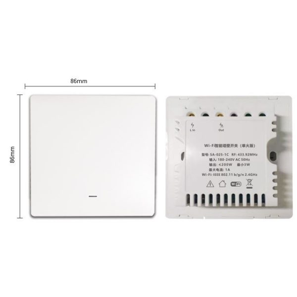 eWeLink mechanical smart WIFI White wall switch (No neutral version)