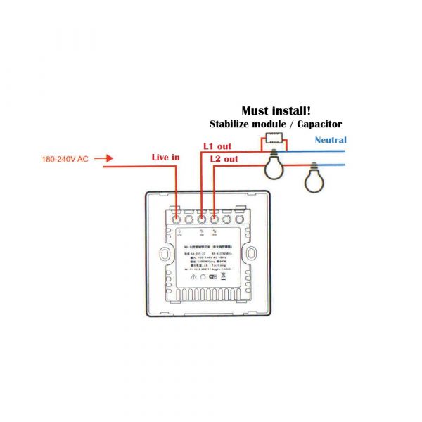 eWeLink mechanical smart WIFI White wall switch (No neutral version)