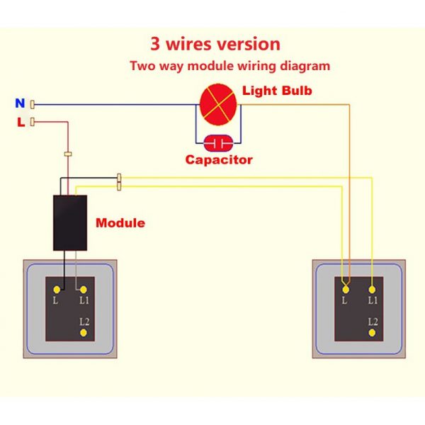 eWeLink 2 way switch Wifi Wireless Control Module Multi-control (no neutral wire needed)