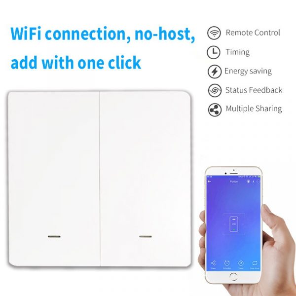 eWeLink mechanical smart WIFI White wall switch (With Neutral Version)