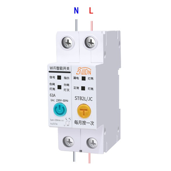 eWeLink 2P Wifi 63A Circuit Breaker with Energy Meter Power Consumption Monitoring
