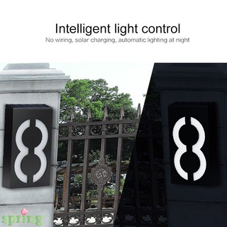 Solar Door Number Plate Doorplate Personalized House Light IP55 Outdoor Sign Nombor
