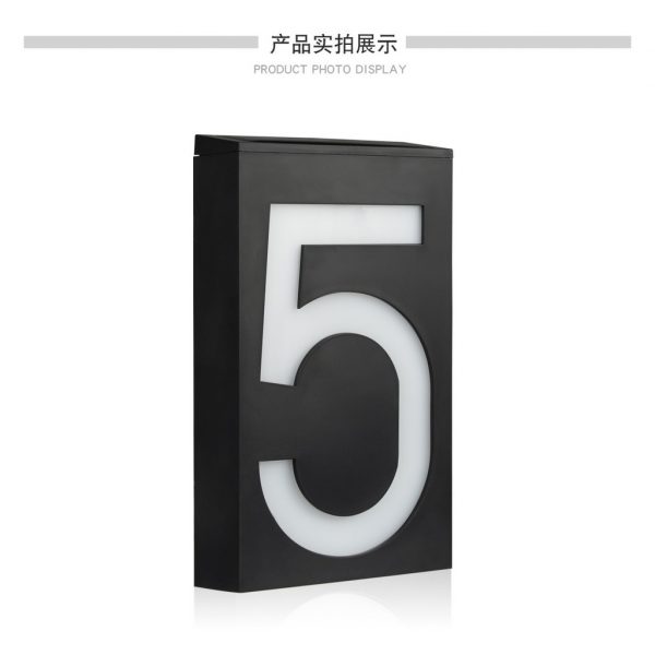 Solar Door Number Plate Doorplate Personalized House Light IP55 Outdoor Sign Nombor