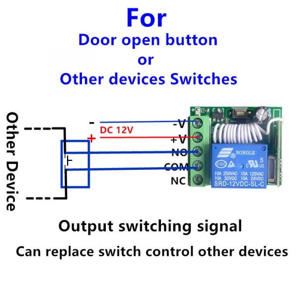 12V DC 433mhz RF relay module inching self-locking