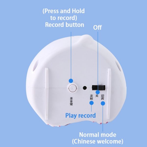 Recordable PIR motion sensor door bell rechargeable Lucky Cat