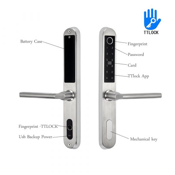 TTlock Double sided fingerprint smart grill door lock