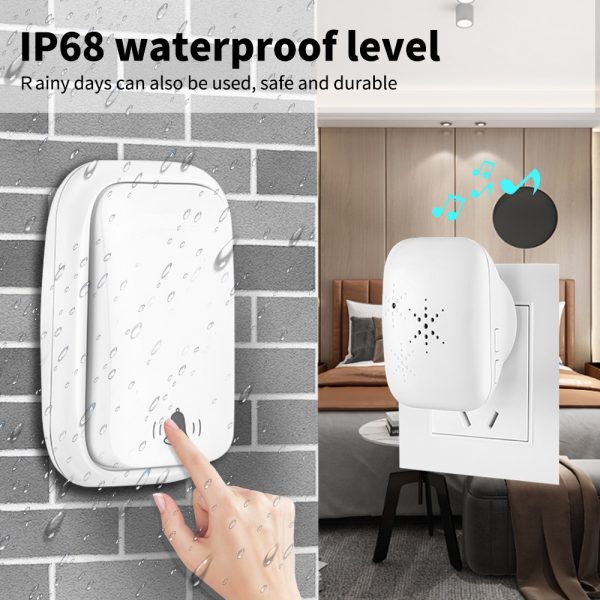 QiChip Wireless Door bell self powered no battery needed waterproof