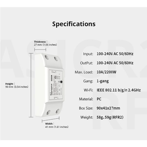 Sonoff Basic R2 10A WiFi wireless control smart switch ewelink