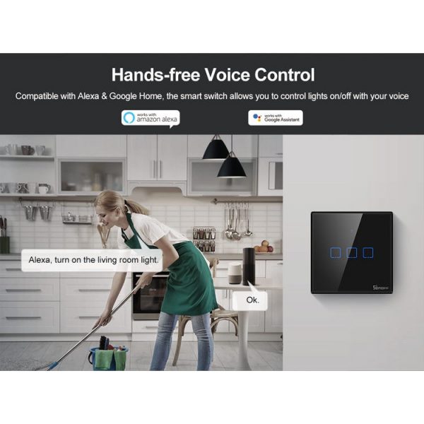 Sonoff TX series T1 / T3 (Latest Model) Smart Touch Switch 1 - 3 gang (Need neutral wire)