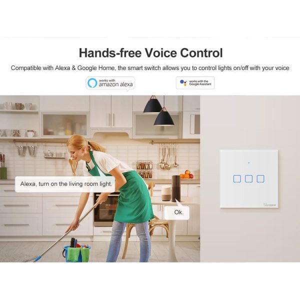 Sonoff T0 (Latest Model) Smart Touch Switch 1 - 3 gang (Need neutral wire)