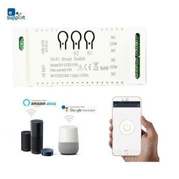 eWeLink DC 2 Channel 12V Self Locking/ Inching/ Interlock Relay Module Wifi Switch auto gate