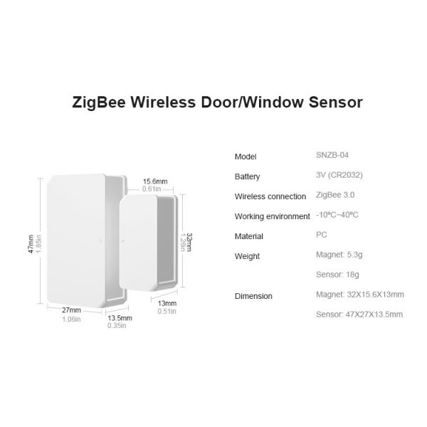 SONOFF SNZB-04 - ZIGBEE WIRELESS DOOR/WINDOW SENSOR