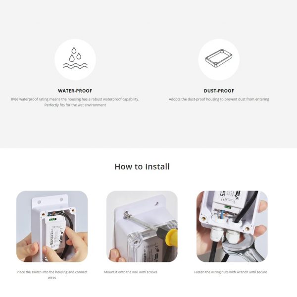 Sonoff IP66 Waterproof Case for Sonoff Basic/RF/G1