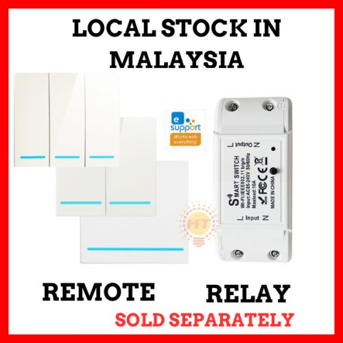 Ewelink Wifi+BLE Relay Switch and 1, 2, 3 Gang 2.4ghz Remote