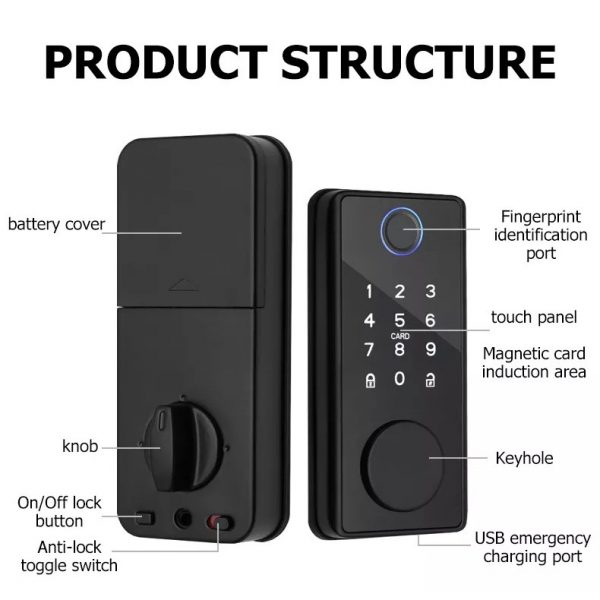 TTLock app Deadbolt Smart Door Lock fingerprint card passcode