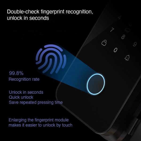 Tuya / Smart Life Bluetooth Glass Door Lock Digital Biometric Fingerprint