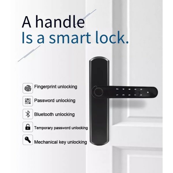 Tuya/smart life app Bluetooth double sided rechargeable Fingerprint & Password Door Lock