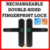 Tuya/smart life app Bluetooth double sided rechargeable Fingerprint & Password Door Lock