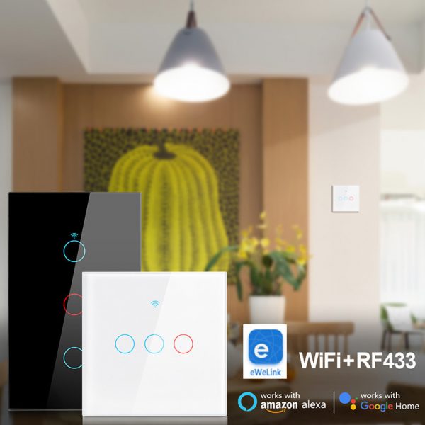 eWeLink 2 in 1 WiFi Controlled Smart Touch Wall Panel Switch
