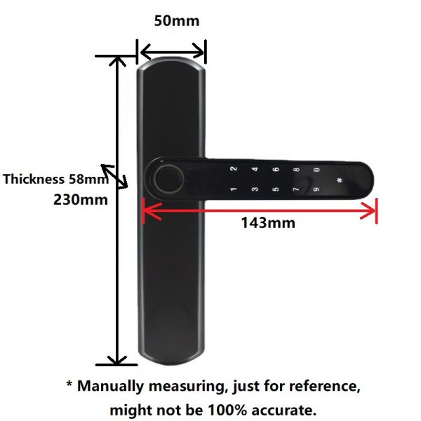 Tuya/smart life app Bluetooth double sided rechargeable Fingerprint & Password Door Lock