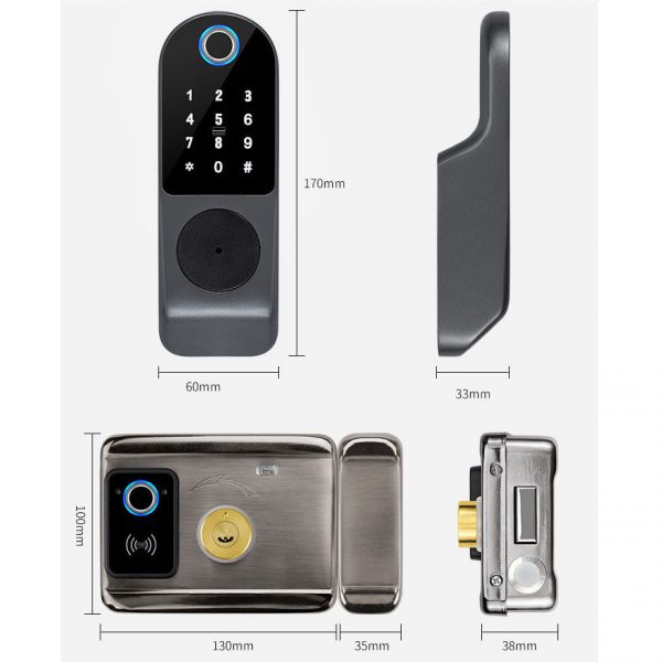 TTlock App Smart Double Side Fingerprint Lock for grille door
