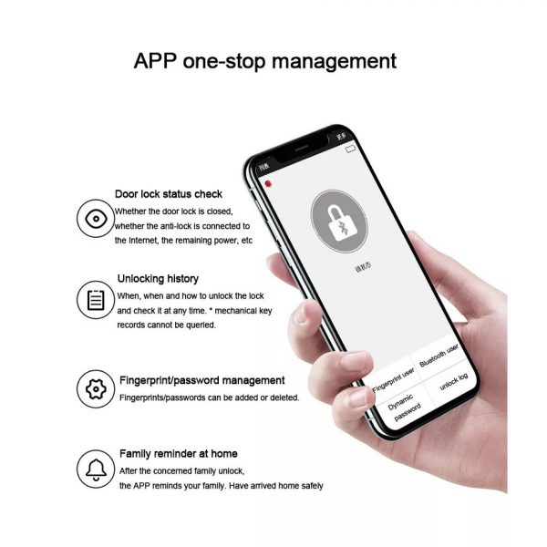 Tuya/smart life app Bluetooth double sided rechargeable Fingerprint & Password Door Lock