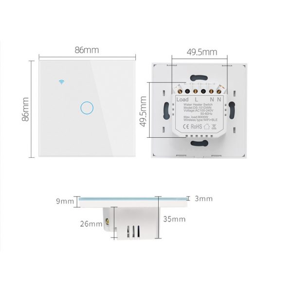 40A Homekit WiFi Smart Wall Switch for water heater aircon