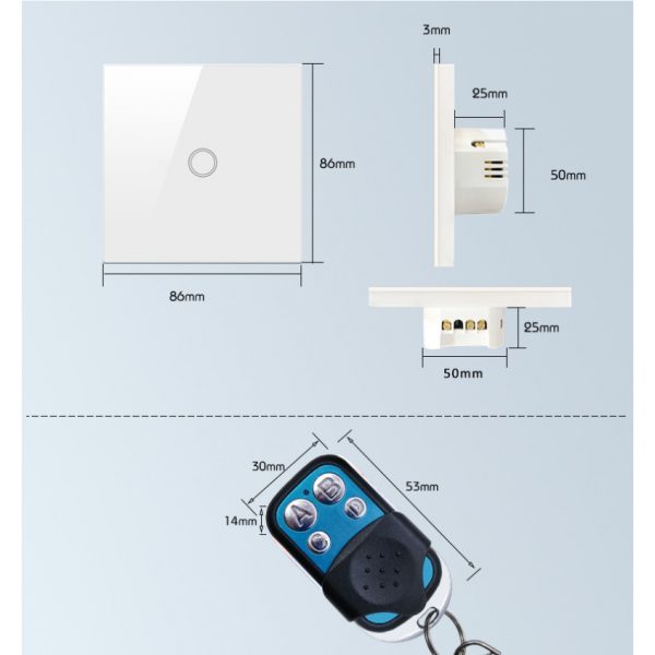 Wireless 433MHz RF Remote-Controlled Wall Switch