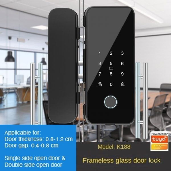 Tuya / Smart Life Bluetooth Glass Door Lock Digital Biometric Fingerprint