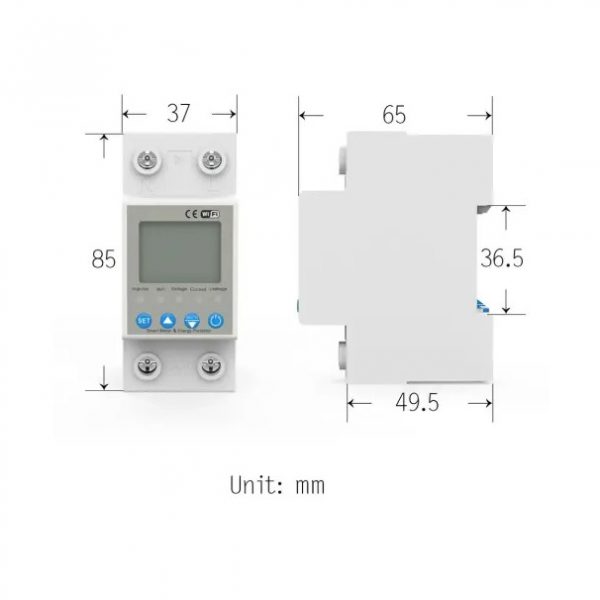 Smart Life Power Monitoring Meter 63A with Leakage Protection