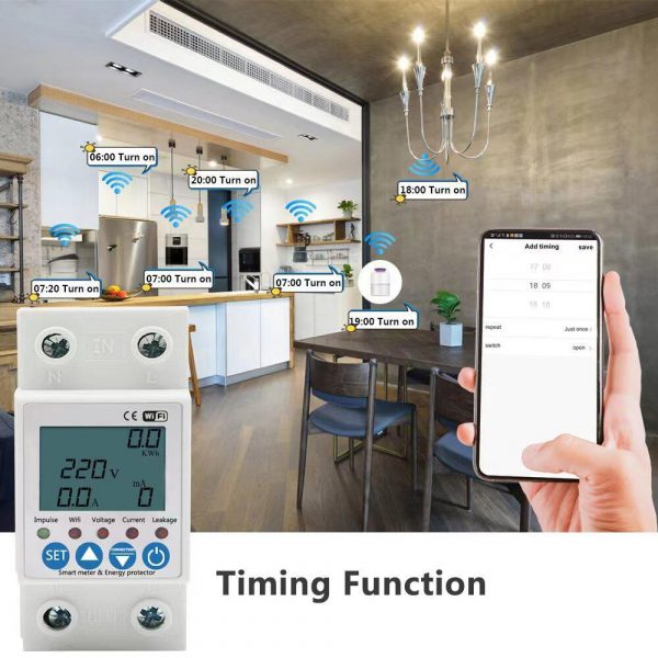 Smart Life Power Monitoring Meter 63A with Leakage Protection