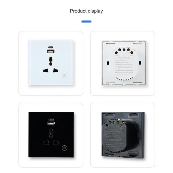eWeLink WiFi Smart Socket with 3-Pin Universal Socket USB Type C Port App Control Home Automation