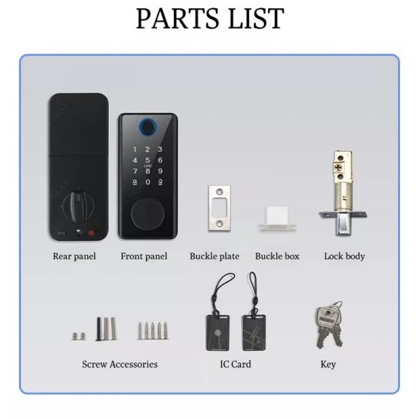 Smart Life Tuya Electronic Bluetooth Door Deadbolt Smart Lock Biometric Fingerprint Digital Password
