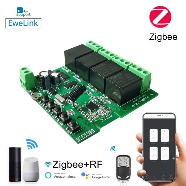 Ewelink Zigbee 4-channel DC relay module switch