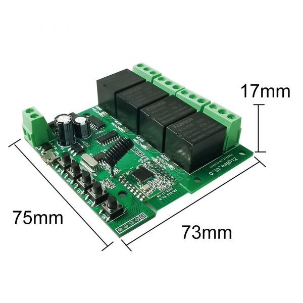 Ewelink Zigbee 4-channel DC relay module switch