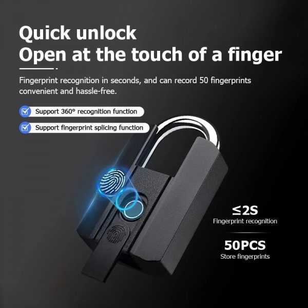 TTLock Bluetooth Smart Padlock with Fingerprint