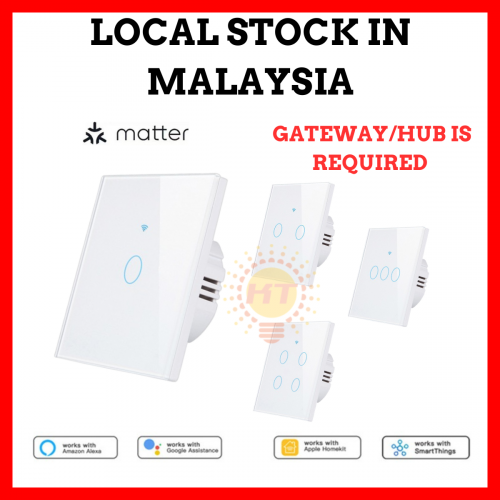 Matter Smart Touch Wall Switch 2 in 1 With or Without Neutral