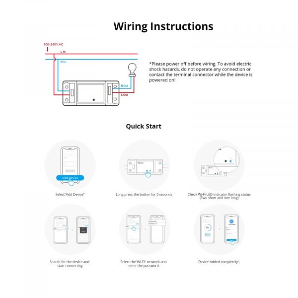 Sonoff Basic R4 10A WiFi wireless control smart switch ewelink